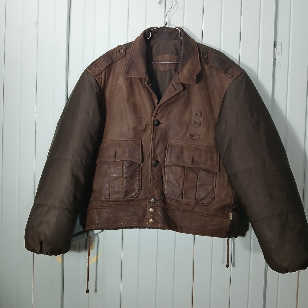 Vintage Rudsak Mixmedia leather puffer coat